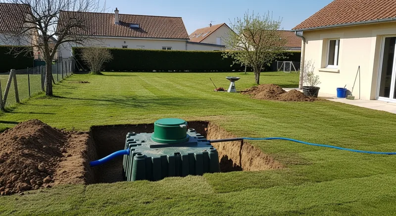 Chantier d'assainissement individuel à Blagnac